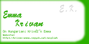 emma krivan business card